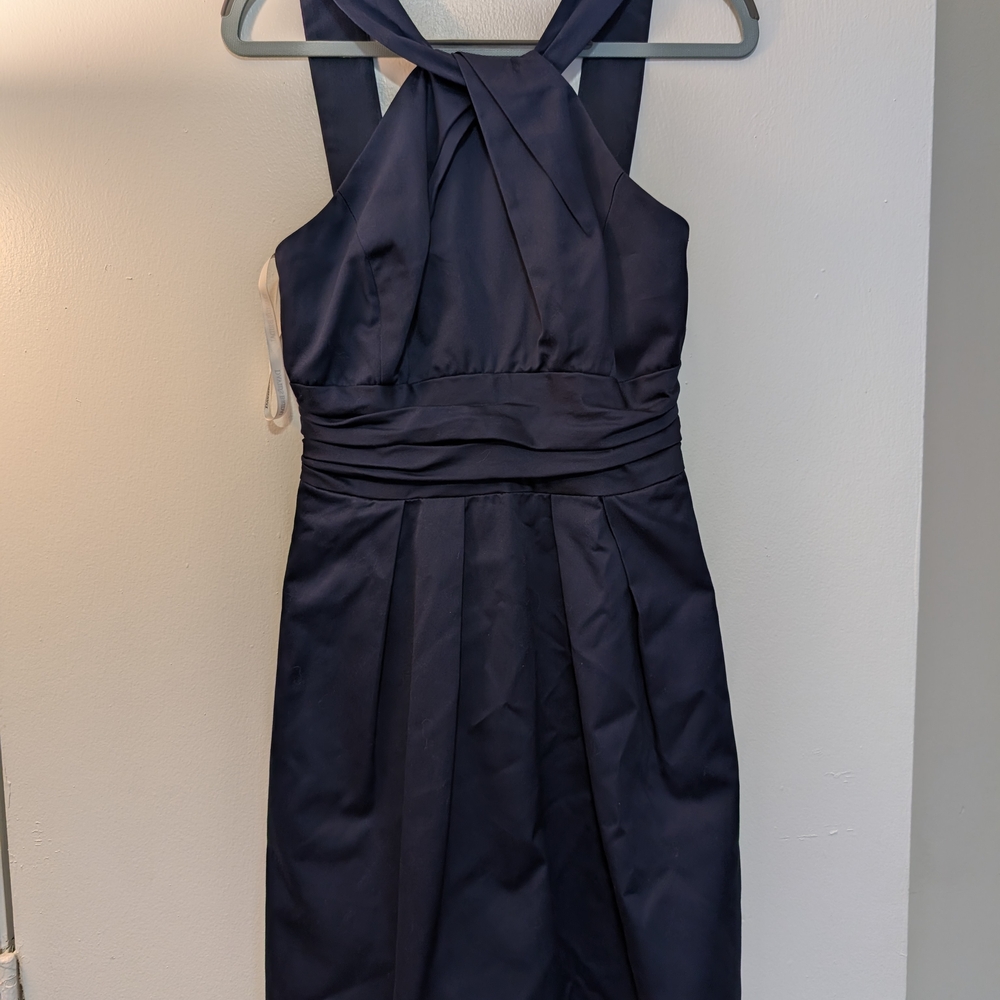 David's Bridal Midnight Blue Backless Dress